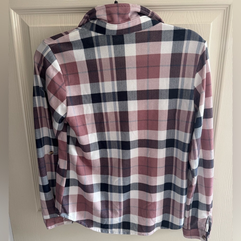 Passport Pink and White Plaid Kids Button-Down Shirt - Picture 4 of 5